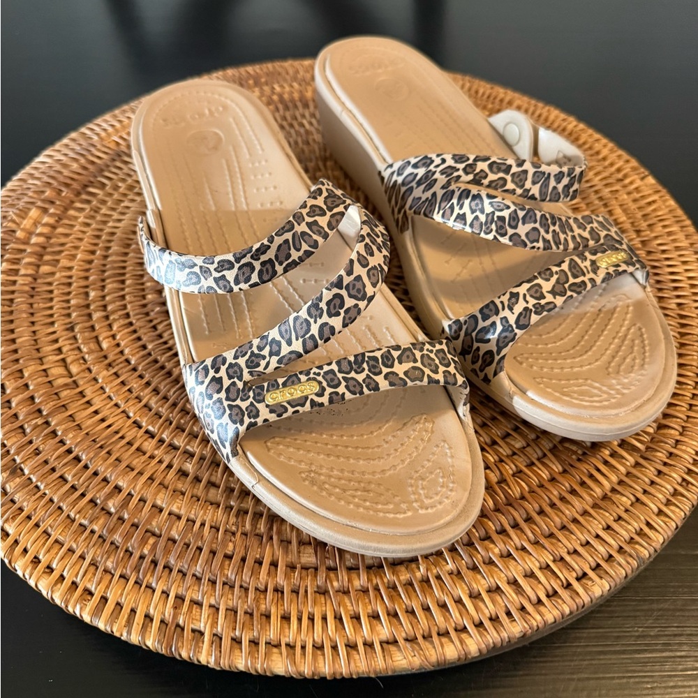 Leopard Print Women's‎ crocs sandals